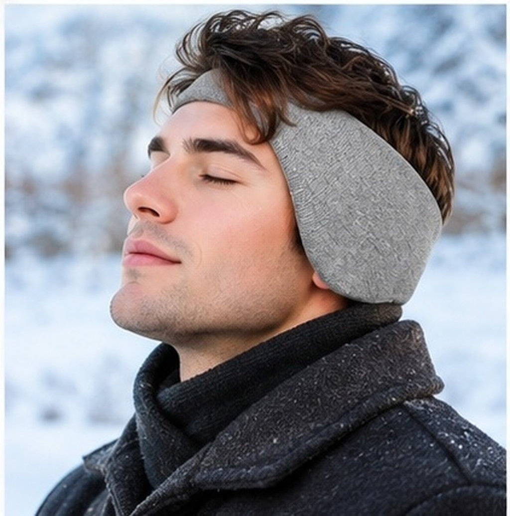 Fleece Ear Warmer Band - 2Pcs Sleep Ear Muffs Fleece Lined