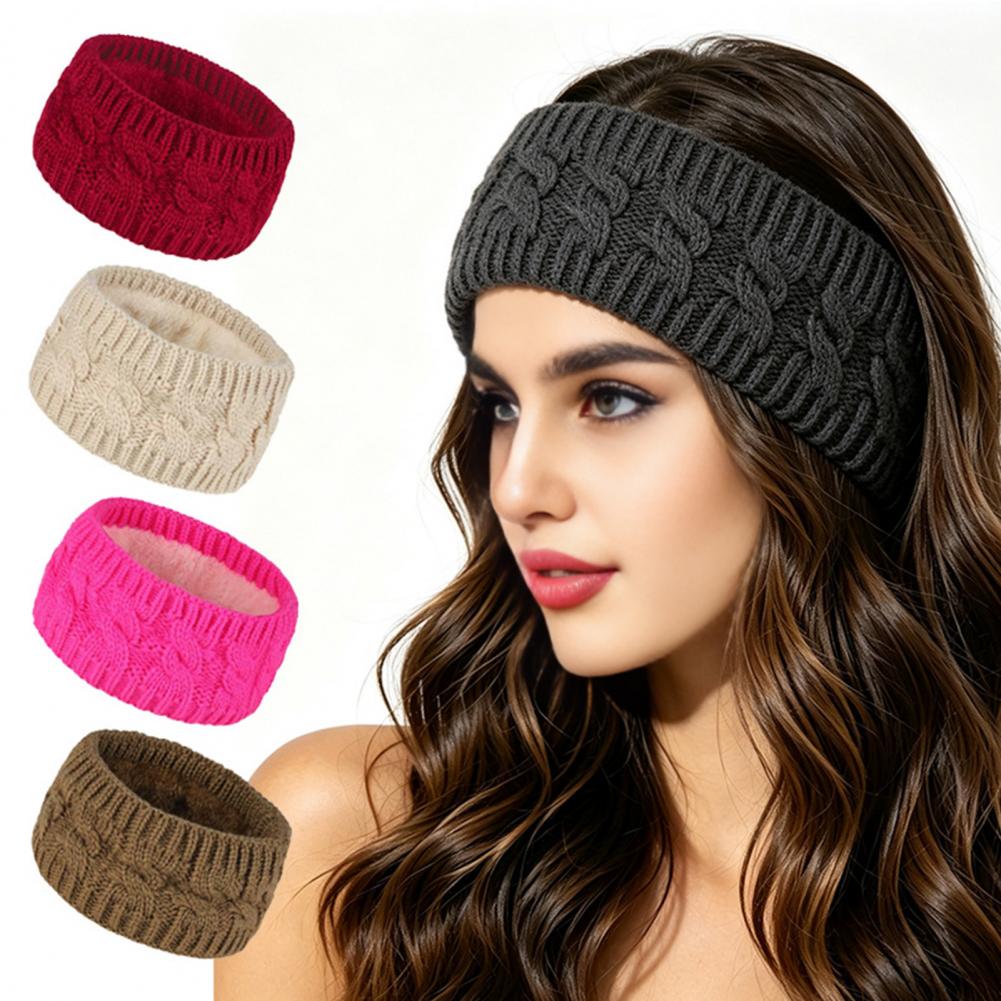 Elastic Knitted Hair Band Wint - Fleece Ear Warmer Band recension och pris