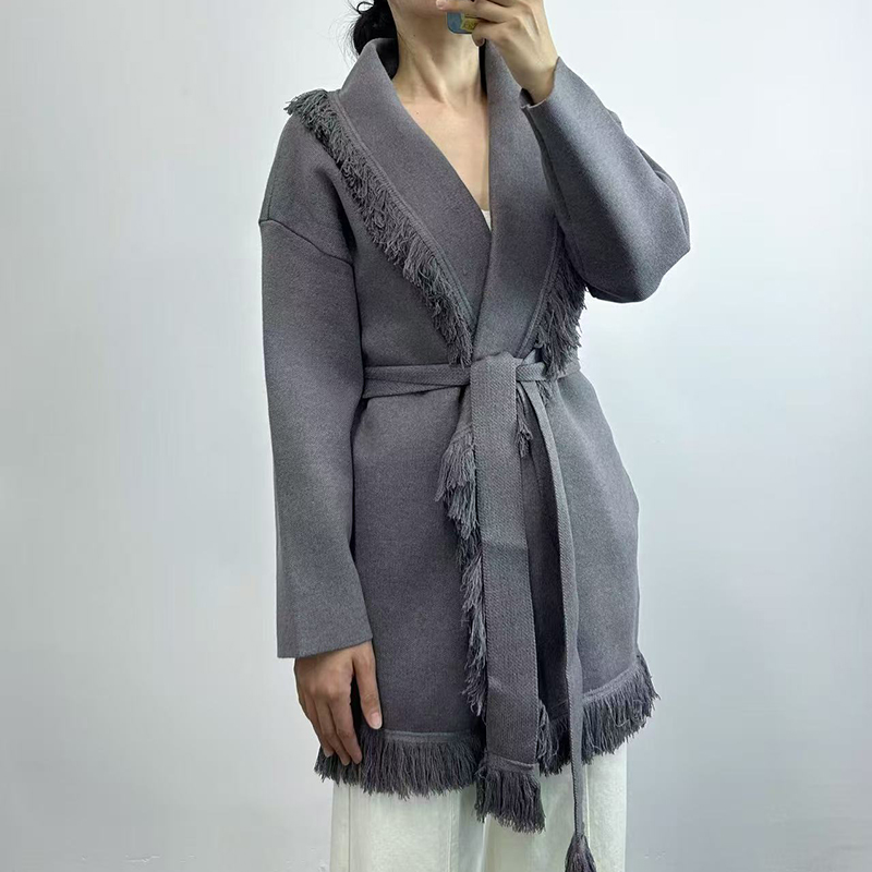Ladies fringed long wool knit  - Wool Coat Peacoat recension och pris